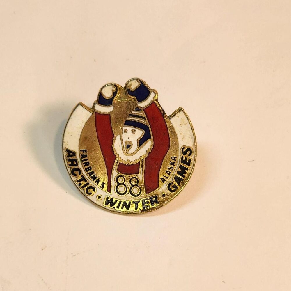 Vintage 1988 Arctic Winter Games Lapel Pin Brooch from Fairbanks, Alaska